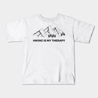 Hiking is My Therapy Kids T-Shirt